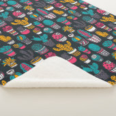 Couverture Sherpa Cactus tiré par la main dans le motif de style de (3/4)