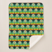 Couverture Sherpa Cadeau cadeau de Noël Pixel Art avec Palm Tree (Devant)