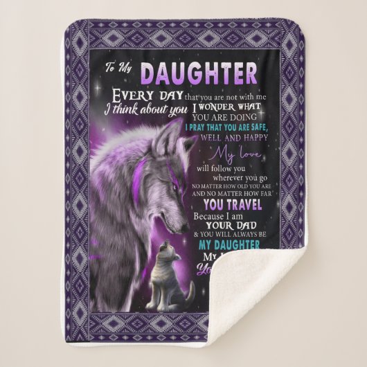 Couverture Sherpa Cadeau D'Anniversaire De La Fille De Papa Pour Fil (Devant)