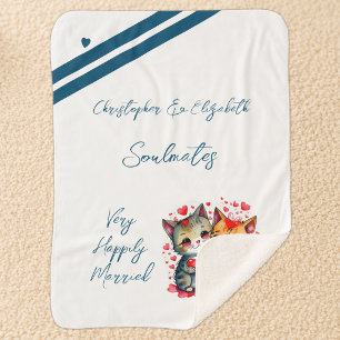 Couverture Sherpa Cadeau d'anniversaire pour mari âmes sœurs chats m