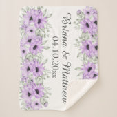 Couverture Sherpa Cadeau de Fête des mariées Florale Purple Élégant (Devant)