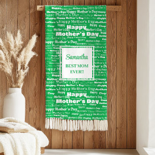 Couverture Sherpa Cadeau de fête des mères écriture pastel élégant G