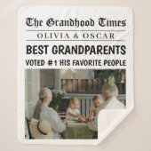 Couverture Sherpa Cadeau de grand-parents de journaux personnalisés (Devant)
