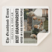 Couverture Sherpa Cadeau de grand-parents de journaux personnalisés (Devant (Horizontal))