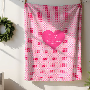 Couverture Sherpa Cadeau de la Saint-Valentin Personnalisé Cœurs Ros