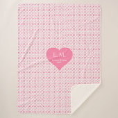 Couverture Sherpa Cadeau de la Saint-Valentin personnalisé Cœurs Rou (Devant)
