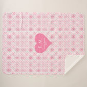 Couverture Sherpa Cadeau de la Saint-Valentin personnalisé Cœurs Rou (Devant (Horizontal))