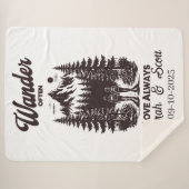 Couverture Sherpa Cadeau de mariage personnalisé avec nom et date (Devant (Horizontal))