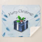 Couverture Sherpa Cadeau de Noël bleu Sherpa Blanket (Devant (Horizontal))