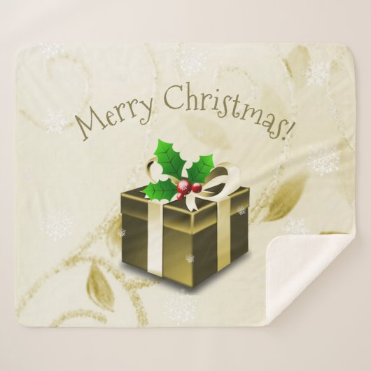 Couverture Sherpa Cadeau de Noël Or Sherpa Blanket (Devant (Horizontal))