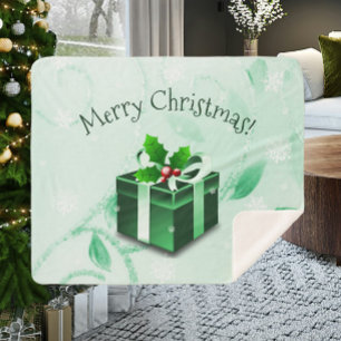 Couverture Sherpa Cadeau de Noël vert Sherpa Blanket
