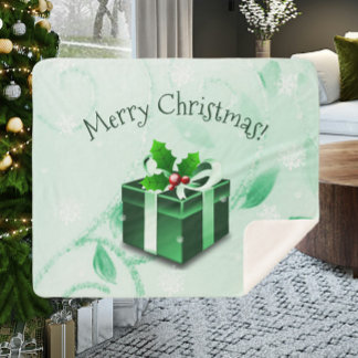 Couverture Sherpa Cadeau de Noël vert Sherpa Blanket