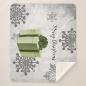 Couverture Sherpa Cadeau de Noël Vert Vacances Sherpa Blanket (Devant)