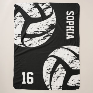 Couverture Sherpa Cadeau de Nuit Senior Volleyball Numéro Nom Person