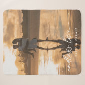 Couverture Sherpa Cadeau de photo de couple de script moderne d'amou (Devant (Horizontal))
