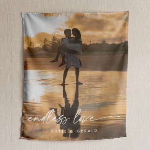 Couverture Sherpa Cadeau de photo de couple de script moderne d'amou