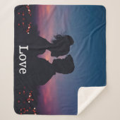 Couverture Sherpa Cadeau de photo de mariage Love Script (Devant)