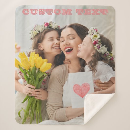 COUVERTURE SHERPA CADEAU EN COULEUR POUR MAMAN (Devant)