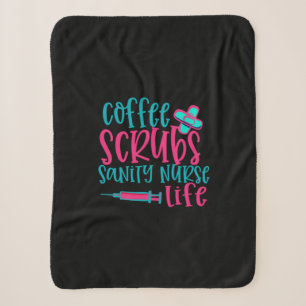 Couverture Sherpa Cadeau infirmière Coffee Scrubs Sanity Nurity Li