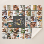 Couverture Sherpa Cadeau moderne 60e anniversaire multi photo script (Devant (Horizontal))