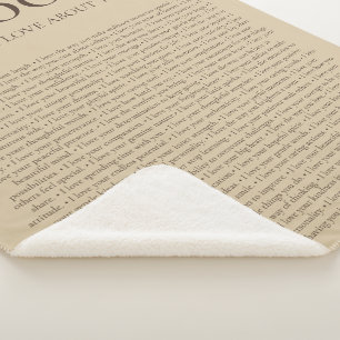 Couverture Sherpa Cadeau personnalisable « 100 choses que j'aime che