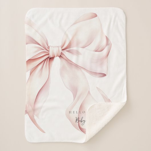 Couverture Sherpa Cadeau pour bébé cou rose (Devant)