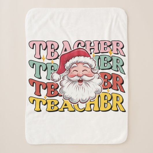 Couverture Sherpa Cadeau pour Enseignant | Père Noël Enseignant (Devant)