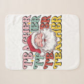 Couverture Sherpa Cadeau pour Enseignant | Père Noël Enseignant (Devant (Horizontal))
