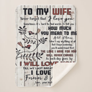 Couverture Sherpa Cadeau Pour Femme | À ma femme belle lettre