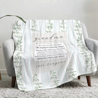 Couverture Sherpa Cadeau vintage personnalisé pour grand-mère Nana d