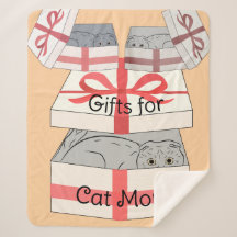 Cadeaux Chat Maman Sherpa Blanket