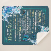 Couverture Sherpa Cadeaux de fille | Lettre À Ma Fille De Papa (Devant (Horizontal))