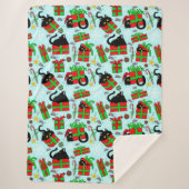 Couverture Sherpa Cadeaux de Noël de chat noir (Devant)