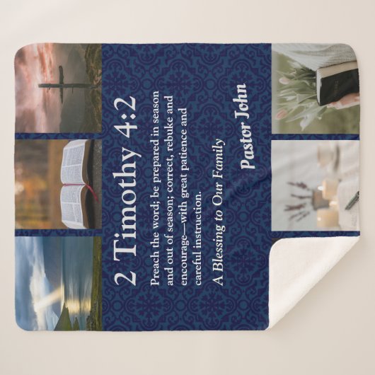 Couverture Sherpa Cadeaux de Noël personnalisés pour les Pasteurs Bl (Devant (Horizontal))