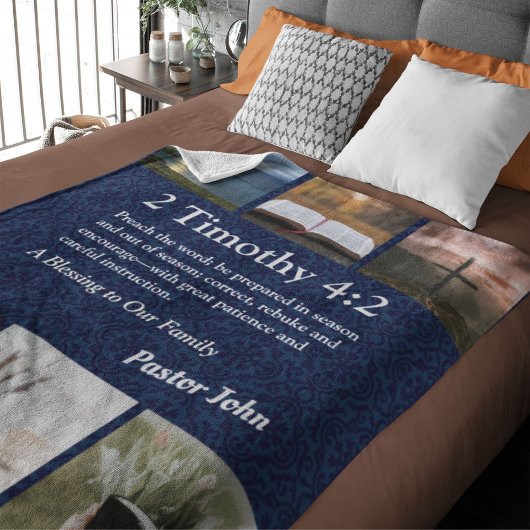 Couverture Sherpa Cadeaux de Noël personnalisés pour les Pasteurs Bl