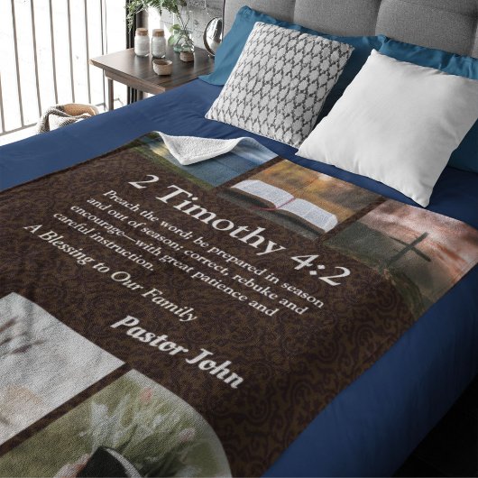 Couverture Sherpa Cadeaux de Noël personnalisés pour les Pasteurs Br