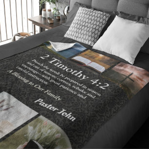 Couverture Sherpa Cadeaux de Noël personnalisés pour les pasteurs gr