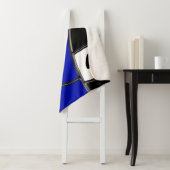 Couverture Sherpa Cadeaux de nuit Bleu-Noir-Blanc pour le volley-bal (En situation)