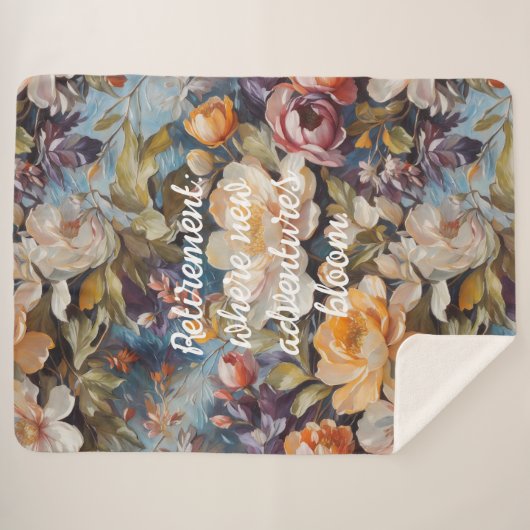 Couverture Sherpa Cadeaux de retraite sur mesure pour la Fleur sauva (Devant (Horizontal))