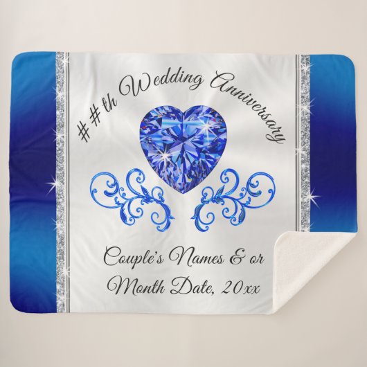 Couverture Sherpa Cadeaux du 45e, 65e anniversaire Mariage personnal (Devant (Horizontal))