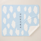 Couverture Sherpa Cadeaux Monogramme Cute Girl Blue Cloud personnali (Devant (Horizontal))