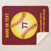 Couverture Sherpa Cadeaux personnalisés du base-ball pour des aînés (Devant (Horizontal))