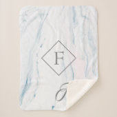 Couverture Sherpa Cadre Gris Moderne Et Tons Pastel Pierre De Marbre (Devant)