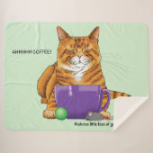Couverture Sherpa Café au gingembre orange amusant (Devant (Horizontal))