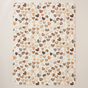 Couverture Sherpa Café Crème Coeur Haricots