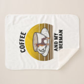 Couverture Sherpa Café et mon doberman Retro coucher de soleil vinta (Devant (Horizontal))