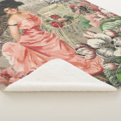 Couverture Sherpa Café Lady Victorian Femme Rose Classy (3/4)