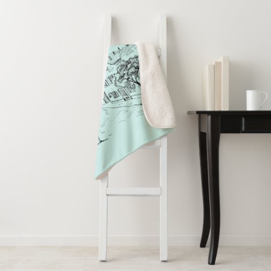 Couverture Sherpa café Paris Sherpa Blanket (En situation)