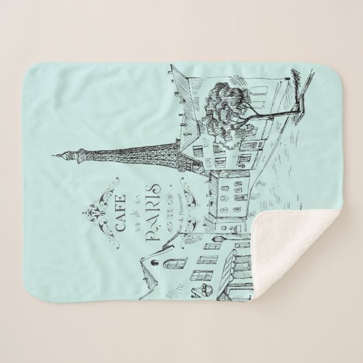 Couverture Sherpa café Paris Sherpa Blanket (Devant (Horizontal))