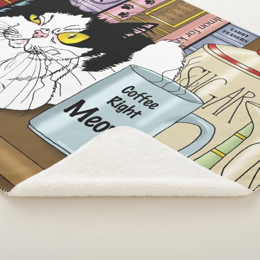 Couverture Sherpa Café Tuxedo Chat amusant (3/4)